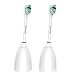 Brushmo e-Series Total Clean Replacement Toothbrush Heads, Compatible with Philips Sonicare Screw-on Electric Toothbrush Handles, 6 Compact Heads, Medium Firm Dupont Bristles, BM716, White