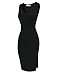 TAM WARE Women Stylish V-Neck Sleeveless Double Slit Bodycon Dress TWCWD108-BLACK-US M