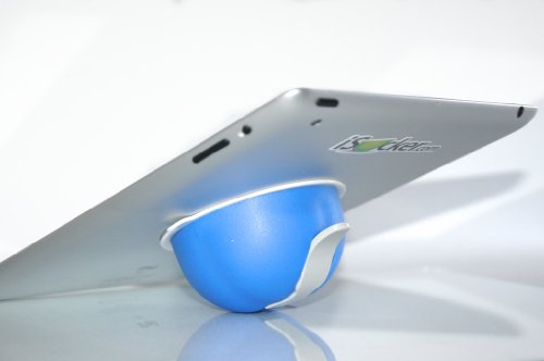 iSucker, Blue with a Grey lever for use with iPad, Android, Samsung, Kindle, Nook. It's an ergonomic handle, and can also be used as a stand.