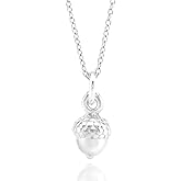 Sterling Silver Tiny 3D Acorn Charm Necklace, 18"