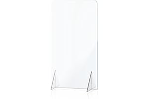 YUESUO NO Cutout Sneeze Guard Panel for Counter and Desk, Portable Clear Acrylic Shield No Opening, Protective Plexiglass Shield Without Opening for Office, School, and Retail Store-1/4"-Thickness (16"x30")
