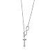 BERRICLE Sterling Silver Infinity Cross Lariat Necklace for Women, Rhodium Plated 17 inch