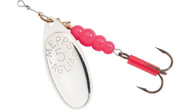 UPC 022141095677, Mepps Trophy Series Treble Hook Fishing Lure, 1/2-Ounce, Hot Pink/Silver Blade