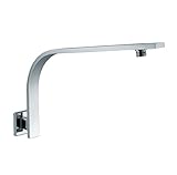 KES BRASS Shower Arm with Flange 15.7-Inch Reach Bathroom Showering System Replacement Part G 1/2, Polished Chrome, PSA11