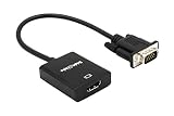 Brisk Links VGA to HDMI Adapter Converter, Output 1080P HD Video Cable with Audio Support for TV/AV/HDTV - Includes Bonus High Speed HDMI Cable