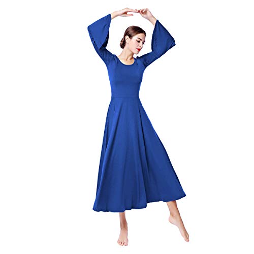 image for IMEKIS Womens Girls Celebration of Spirit Long Sleeve Dance Dress Long