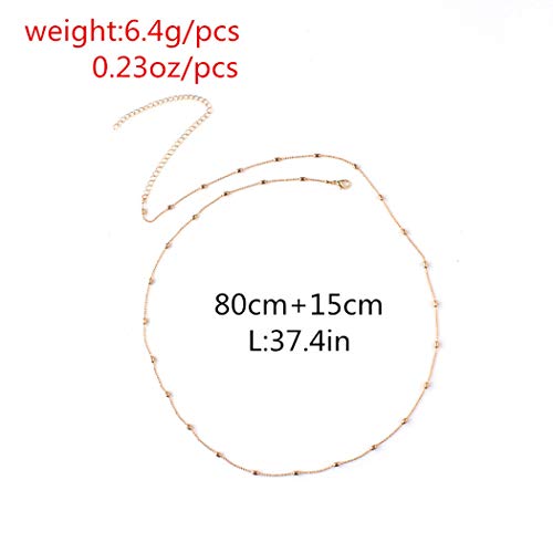 Catery Sexy Waist Body Jewelry Beaded Belly Button Chains Fashion Belt for Women (Gold)