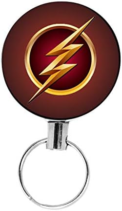Ellen Retractable Badge ID Card Holder/Key Chain| Pack of 1 | Superhero Flash Design