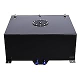 20-Gallon Universal Fuel Cell Gas Tank Aluminum Polished Racing Street Drift Strip Fuel Cell Tank with Level Sender Black