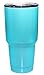 Aqua Blue Steel 30oz Vacuum Tumbler Cup, 30oz Insulated Steel Tumbler, Features Straw Holding Lid With Sliding Closure