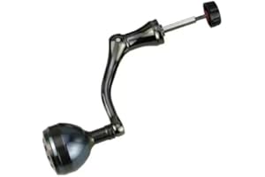 TEQIN Fishing Spinning Reel Handle, Lightweight Metal Single Rocker Arm, Reel Replacement Power Handle Grip, DIY Spinning Reel Handle Grip Modification Brown Large