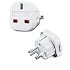 Incutex 1x VK tot EU Adapter Reis Adapter VK naar DE Reis Stopcontact VK naar DE Adapter VK 3-Pin naar Euro 2-Pin Type E…