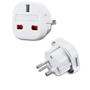 Incutex 1x VK tot EU Adapter Reis Adapter VK naar DE Reis Stopcontact VK naar DE Adapter VK 3-Pin naar Euro 2-Pin Type E…