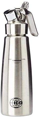 LoveVV 500ml 1000ml Cream Juicer with Accessories-3 x Decorative nozzles-Wire Drawing Stainless Steel Surface Treatment,500ml