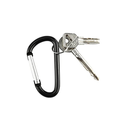 Swatom Aluminum Alloy Carabiner Clip 2.2 Inches Carabiners Spring Snap Hook Keyring for Traveling Hiking Camping Keychains Outdoor Accessories Black (10 Pcs) - Thumbnail 5