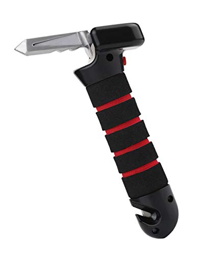 BREADEEP Car Assist Handle Cane, All-in-1 Grab Bar with Portable Safety Hammer, Built in LED Flashlight, Window Breaker and Seatbelt Cutter - Auto Standing Aid & Emergency Escape Tools