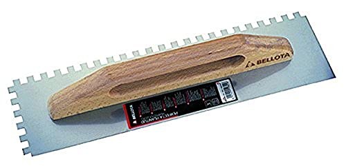 Bellota 587510 - Spatola Dentata con Manico in Legno - Spatola Dentata per Lavori di Piastrellatura e Pavimentazione