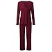 Maternity Nursing Pajama Set,Crytech Soft Comfy Solid Long Sleeve V Neck Wrap T-Shirt Top for Breastfeeding Casual Loose Striped Pants Sleepwear Nightgown Pjs Set for Preganct Women (X-Large, Wine)thumb 4