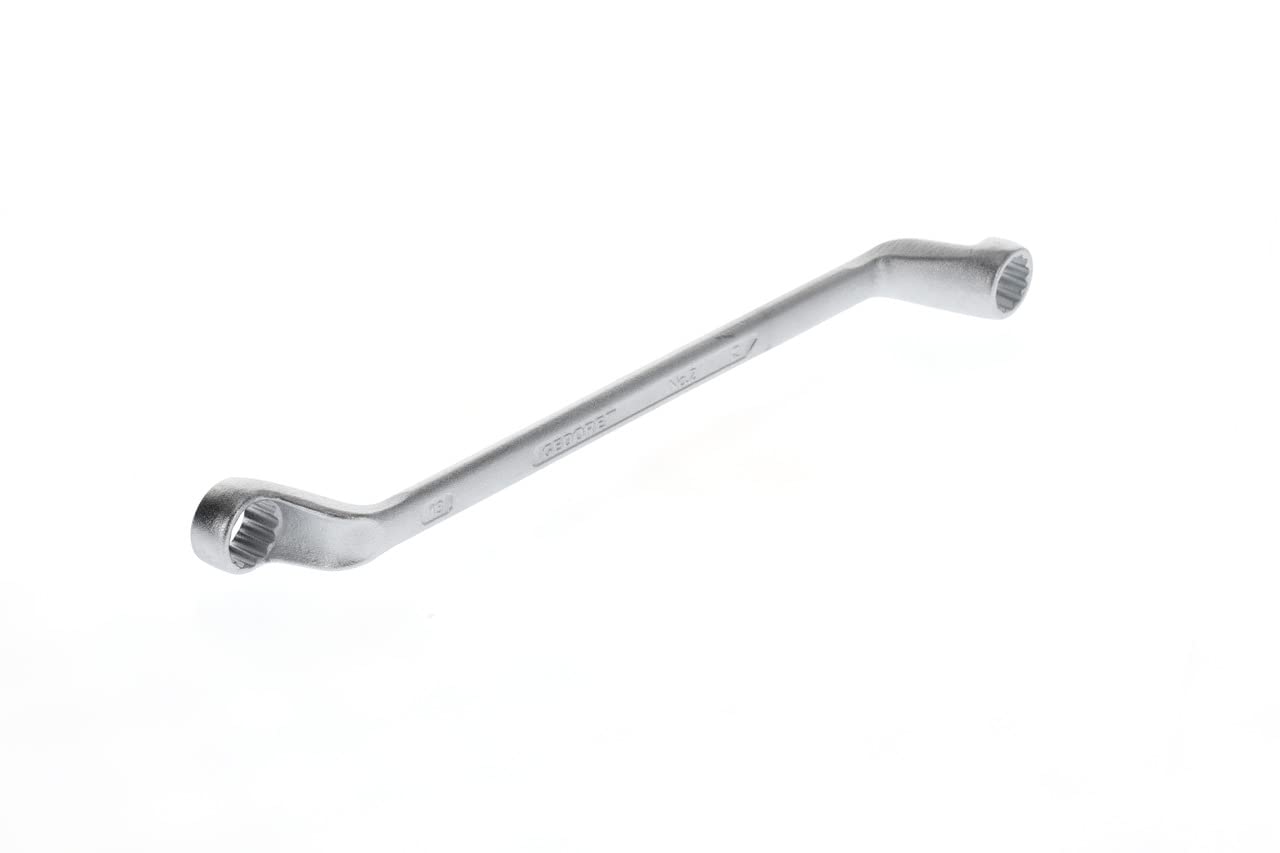 GEDORE Double-ended ring spanner, AF 12+13 mm, Offset, 5° angled, Slender, Bi-hex, UD profile, Spanner, 2 12X13