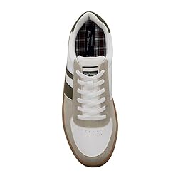 Ben Sherman Men's Hyde Sneaker, White/Olive/Gum, 10
