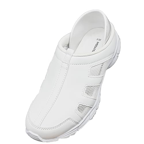 [マツヨシ] ナースシューズ 2Way 軽量 幅広4E 看護 介護 レディース メンズ (26.0cm, オールホワイト) 看護師 介護士 シューズ 靴 疲れにくい 通気性 メッシュ 軽量
