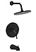 Derengge TF-0093-MT Single Handle Tub & Shower Faucet, Pressure Balanced Valve, Anti-Scald, with 8