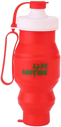 LifeMotion Collapsible-Foldable Water Bottle: Made of Eco-friendly, BPA-free Silicone for Sport/Travel, 530ml - 18oz