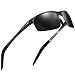 Sports Polarized Sunglasses for Men - wearPro Driving Sunglasses Al-Mg Metal Frame WP1005 (black/gun) ...