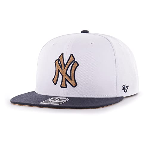 47 Brand Captain Snapback Cap - Corkscrew New York Yankees White