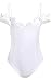 Angashion Women's Spaghetti Strap Floral Lace Jumpsuit Romper Bodysuit,White,US 2/Tag S