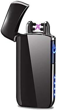 Electronic Plasma Lighter, Windproof Flameless Electric Double Arc Plasma Lighter Usb Rechargeable Touch Sensor Lighter (139Black)