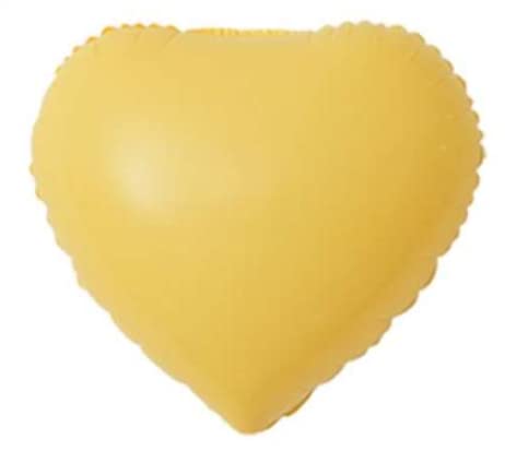Yellow Heart Pastel Foil Balloon, 45cm (2 pack)