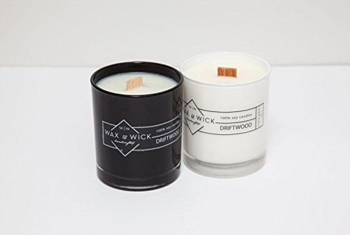 Scented Soy Candle: 100% Pure Soy Wax with Wood Double Wick | Burns Cleanly up to 60 Hrs | Driftwood Scent with Notes of…