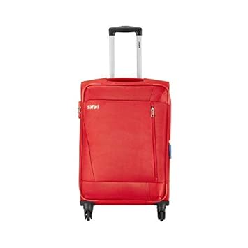 Safari Savage 77 Cms Polyester Red Check-In 4 wheels Soft Suitcase