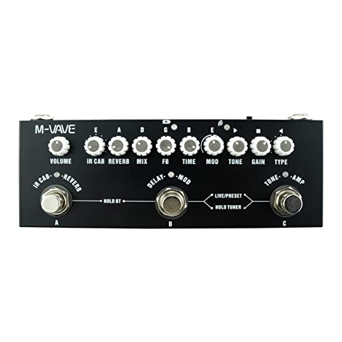 M-VAVE CUBE BABY Guitarra Elétrica Multifuncional Portátil Pedal de Efeito Combinado com Reprodução de Música Sem Fio Gravação de Telefone Função de Interface de Áudio