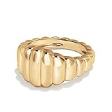 AllenCOCO 18k Gold Plated Gold Ring for Women Men