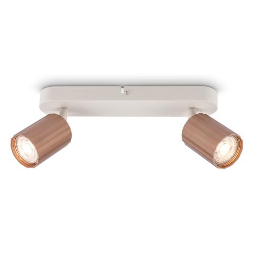 Briloner - Ceiling Light with Grooves, Adjustable, GU10, max. 9 W, Ceiling Spotlight, Ceiling Lights for Living Room, Ceiling Light Lounge, Ceiling Lights for Hallways, Bedroom, 28 cm, Coffee