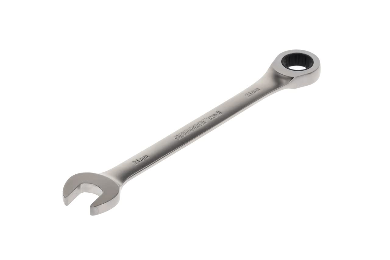 GEDORE red Combination ratchet spanner, with ratchet, AF 21 mm, Flat, Bi-hex, Spanner, R07100210