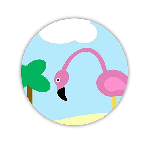 Anheuser Fashion Shop MDF Material Use for Cup Coaster Circle for Kid Out of The Ordinary Print with Flamingo