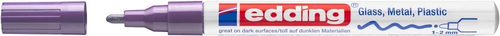 edding 751 gloss paint marker, violet, 1 paint marker, round nib 1-2 mm, paint pen for glass pebbles, wood, plastic, paper - Image 3