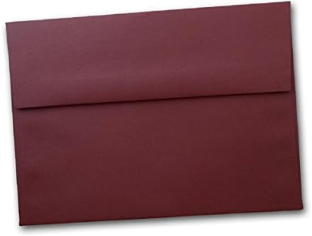 Basic Colorful A-7 Square Flap 5" x 7" Envelopes - 25 Pack (Burgundy)