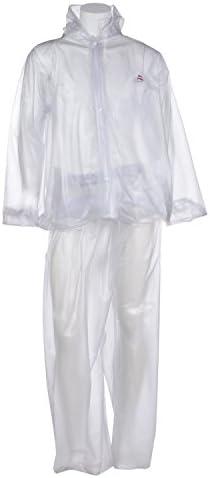 Clubb Light weight PVC Hooded Rain Coat with pockets (Transparent) (XX-Large)