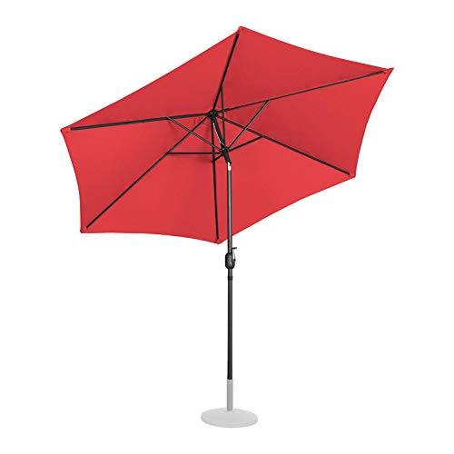 Uniprodo Sonnenschirm groß UNI_UMBRELLA_TR300RE Gartenschirm (sechseckig, Ø 300 cm, neigbar, rot) – Bild 3