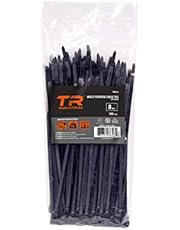 TR Industrial Multi-Purpose UV Resistant Black Cable Ties, 8 inches, 100 Pack