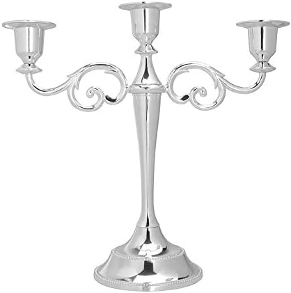 Ecoolda Silver Taper Candle Holder,Wedding & Dinning Table Decorative Candlestick Holder,Metal Candelabra,Fits 3/4 inch Thick Taper Candle