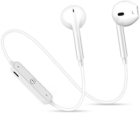 Bluetooth Headphones in Ear Wireless Earbuds 4.1 Magnetic Sweatproof Stereo Bluetooth Earphones for Sports with Mic,Upgraded 7 Hours Play Time, Secure Fit, Noise Cancelling (White)