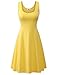 Herou Women Summer Beach Casual Flared Midi Tank Dress Large Yellow