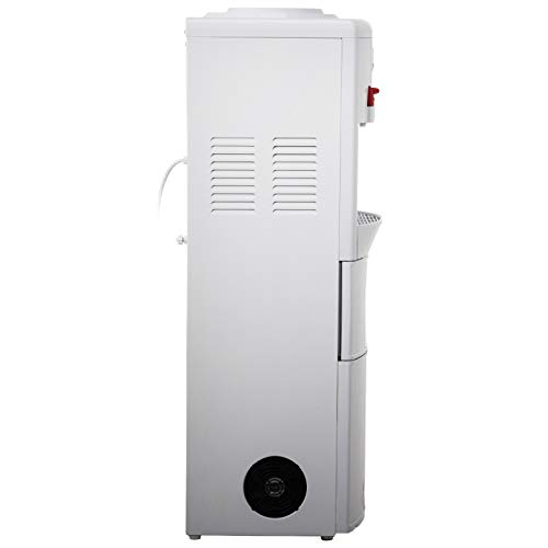 VEVOR 2 In 1 Water Dispenser w/Built-in Ice Maker Machine Hot and Cold Top 3-5 Gallon Bottle Electric Hot Cold Water Cooler Dispenser White