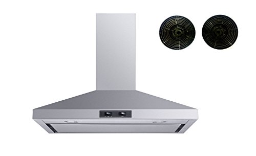 Winflo 30" Convertible Stainless Steel Wall Mount Range Hood with Aluminum Mesh Filter and Stainless Steel Panel with Carbon/Charcoal Filters