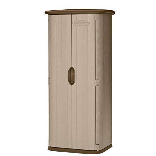 suncast vertical utility shed - outdoor storage shed for